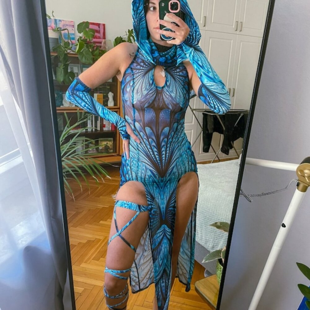 Mesh Festival Outfit For Women, Festival Cutout Long Dress, Festival Dress